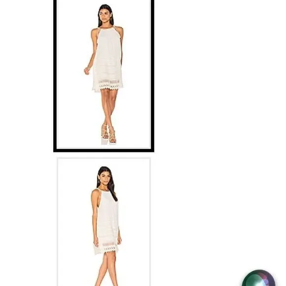 ALICE + OLIVIA DANNA DRESS WITH TIE SHOULDERS AND COTTON CROCHET DETAILS - Picture 8 of 8